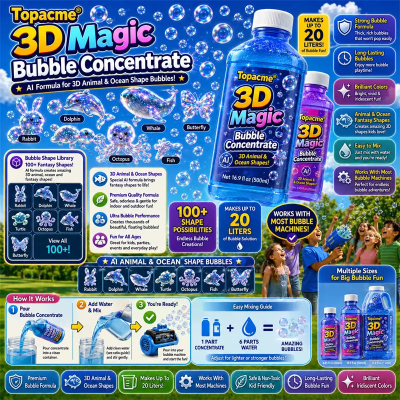 Ownedtu® Super 3D Magic Bubble Concentrate —— Animal & Ocean Fantasy Theme